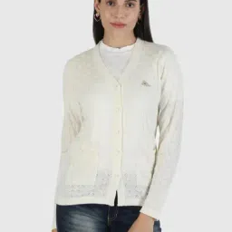 Monte Carlo Cream Self Design Cardigan-picture-14