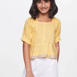 Global Desi Girl Yellow Flared Top-image-13