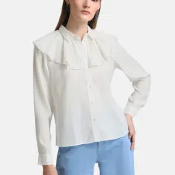 Kazo White Regular Fit Shirt-image-80