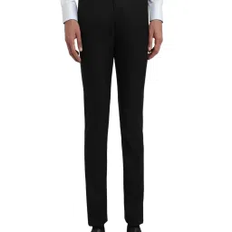 Raymond Black Polyviscose Slim Fit Formal Trosuers image 1