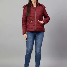 Cantabil Maroon Regular Fit Puffer Jacket image 4