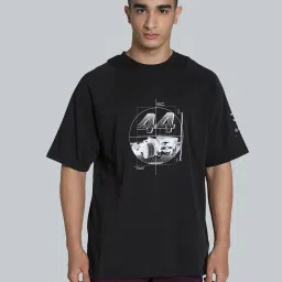 Puma Black Cotton Regular Fit Printed Sports T-Shirt image 1