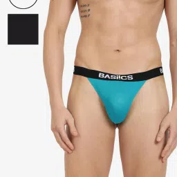 BASIICS by La Intimo Multi-Color Blended Relaxed Fit Solid Thongs (Pack Of 2) image 1