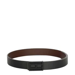 Tommy Hilfiger Black & Brown Leather Reversible Belt for Men image 2