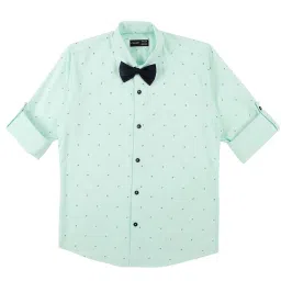 Cavio Kids Green Cotton Printed Shirt image 1