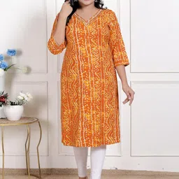 ANGIYA Women Orange Kurtas image 3