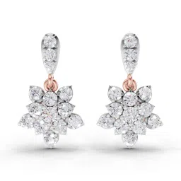 Sparkles 14k (585) Rose Gold Lab Grown Diamond 0.98 CT Lotus Diamond Earrings image 1