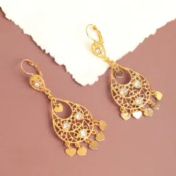 SOHI Gold Plated Designer Stone Party Drop Earring For Women-picture-18