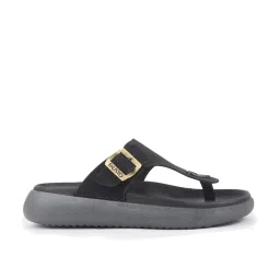 FAUSTO Men's Black T-Strap Sandals image 1