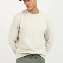 Tommy Hilfiger Beige Cotton Regular Fit Sweatshirts image 5