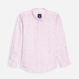allen solly Allen SollyPink Cotton Slim Fit Print Shirt image 1