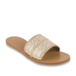Mochi Women's Gold Casual Sandals image 1