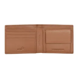 The Vertical Tan Casual Leather Bi-Fold Wallet for Men image 4