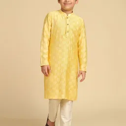 Kisah Kids Yellow Checks KurtaSets image 1