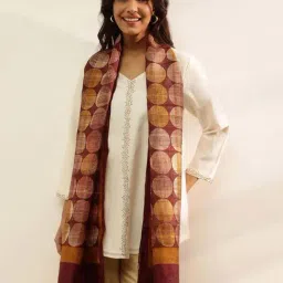 Fabindia Maroon Printed Stole image 3