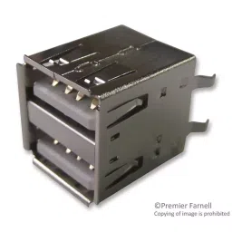 WURTH ELEKTRONIK USB Stacked, 2.0 Type A, 2Port, Vertical, 614008235023-image-0