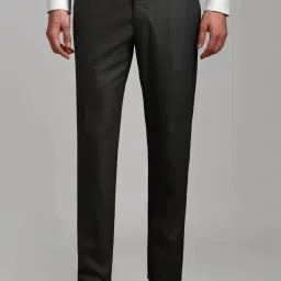 Louis Philippe Grey Slim Fit Texture Trousers image 1