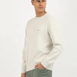 Tommy Hilfiger Beige Cotton Regular Fit Sweatshirts image 3