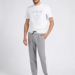 Guess Grey Regular Fit Solid Trackpants image 4
