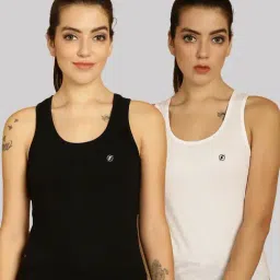 Friskers Black & White Cotton Sports Tank Top - Pack Of 2-picture-12