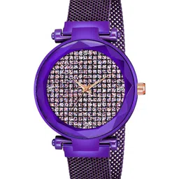 CSAMON Women Printed Dial & Straps Watch GR_379_Purple_Full Diamouns-picture-22