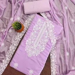 SAINOOR Embroidered Pure Cotton Unstitched Dress Material-picture-22