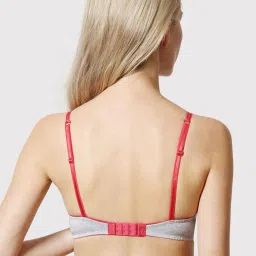 Van Heusen Comfort Fit Anti Bacterial Padded Solid Push-Up Bra - Lt Grey Melange image 2