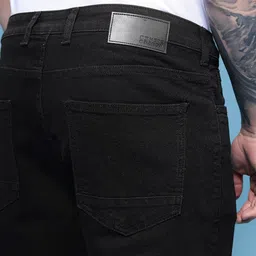 HERE&NOW Men Straight Fit Slash Knee Stretchable Jeans image 3