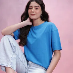 DressBerry Women Drop-Shoulder Sleeves Boxy T-shirt-image-53