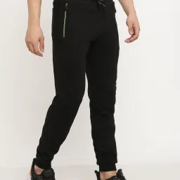 Octave Black Cotton Regular Fit Joggers image 4