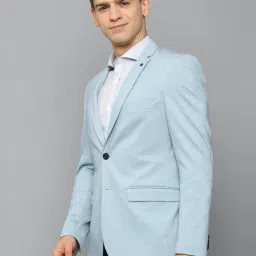 Allen Solly Blue Slim Fit Self Pattern Blazers image 3