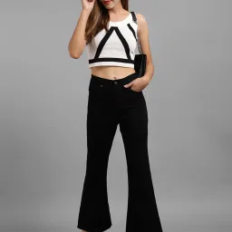 Kotty Black Flared Fit High Rise Jeans image 4