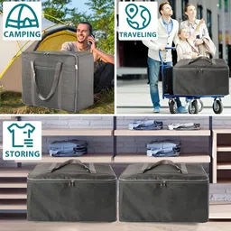 Aura Navy Blue & Grey 8 Pieces Multi-Utility Organiser Bag With Handle image 2