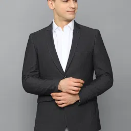 Allen Solly Grey Cotton Slim Fit Self Pattern Blazers image 1