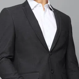 Allen Solly Grey Cotton Slim Fit Self Pattern Blazers image 4