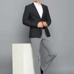 Allen Solly Grey Cotton Slim Fit Self Pattern Blazers image 5