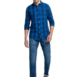 Spykar Blue Cotton Regular Fit Jeans image 5