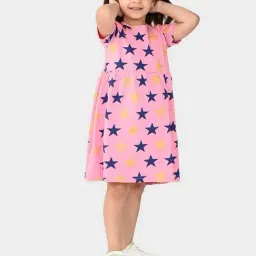 Bonkids Conversational Printed Cotton A-Line Dress image 3