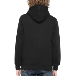 Octave Black Regular Fit Printed Hooded Sweatshirts image 2