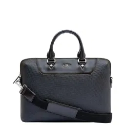 Eske Navy Leather Large Messenger Bag image 1