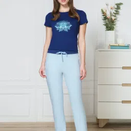 Van Heusen Blue Cotton Track Pants image 1