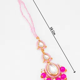 Anouk Gold-Plated Kundan Studded And Beaded Maang Tikka Head Jewellery image 3