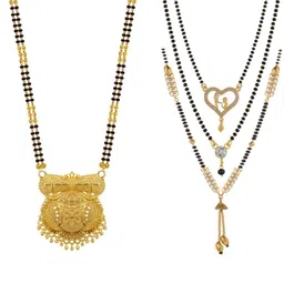 Bhanu diam Gold-Plated Brass Mangalsutra-picture-31