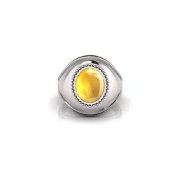 RRVGEM Unheated 11.25 Ratti Yellow Sapphire Silver Plated Ring image 2