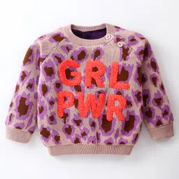 Yellow Apple Cotton Knit Full Raglan Sleeves Pullover with Text Embroidery - Beige-picture-29