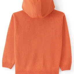 Pine Kids Full Sleeves Front Open Zipper with Hood Sweater - Orange image 2
