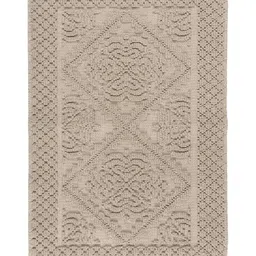 saral home Saralhome KAKU Cotton Antiskid Bathmat Beige. 45cm x 65cm image 2