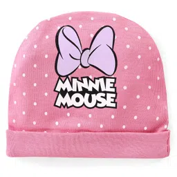 Babyhug Disney  Cap Mittens & Booties Set With Minnie Mouse Graphics - Pink image 2