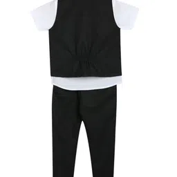 MINI KLUB Cotton Half Sleeves Solid 3 Piece Party Suit Set - Multi Colour image 3