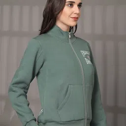 Thirty Threads Women Graphic Printed Front-Open Sweatshirt image 2